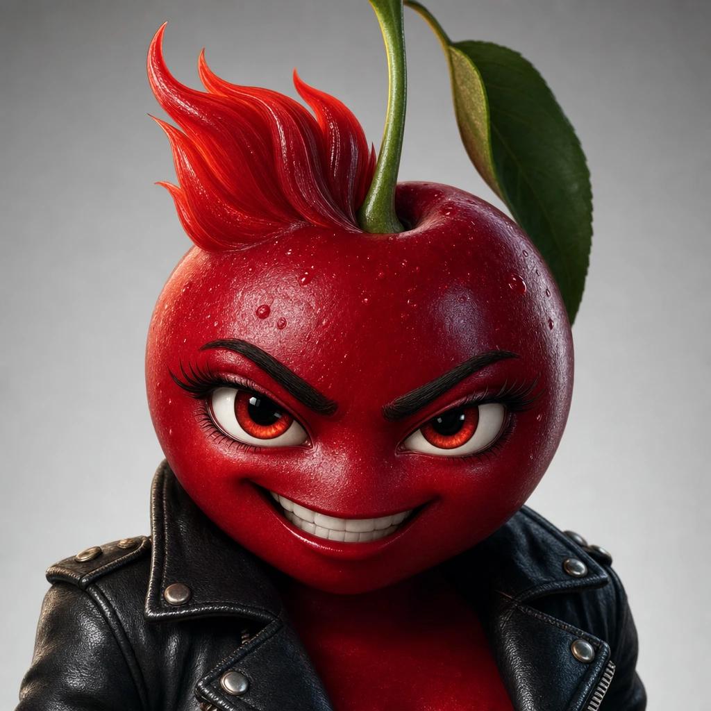 Cherry Bomb, a realistic talking fruit AI character