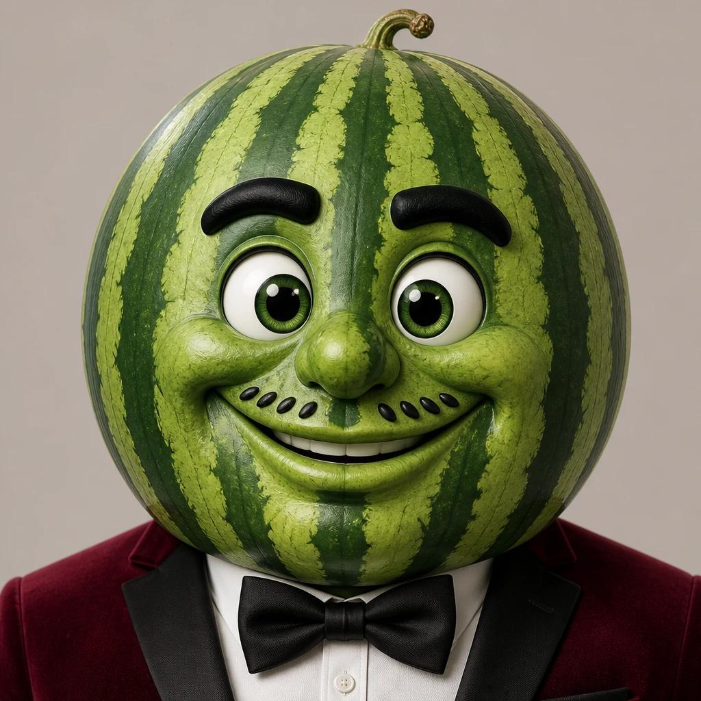 Walter Melon, a realistic talking fruit AI character
